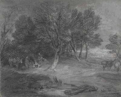 Waldlandschaft mit Zigeunerlager von Thomas Gainsborough